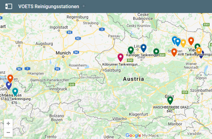 VÖTS - Reinigungsstations-Übersicht Österreich